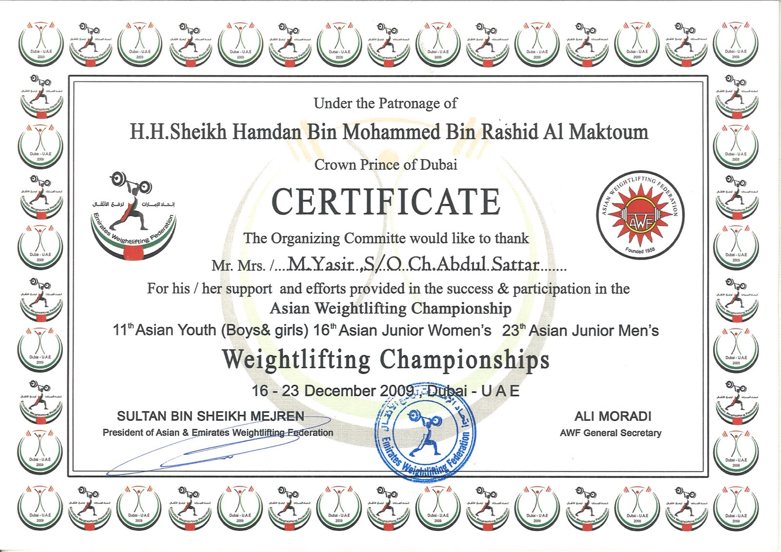 Olympia Gym certification 1