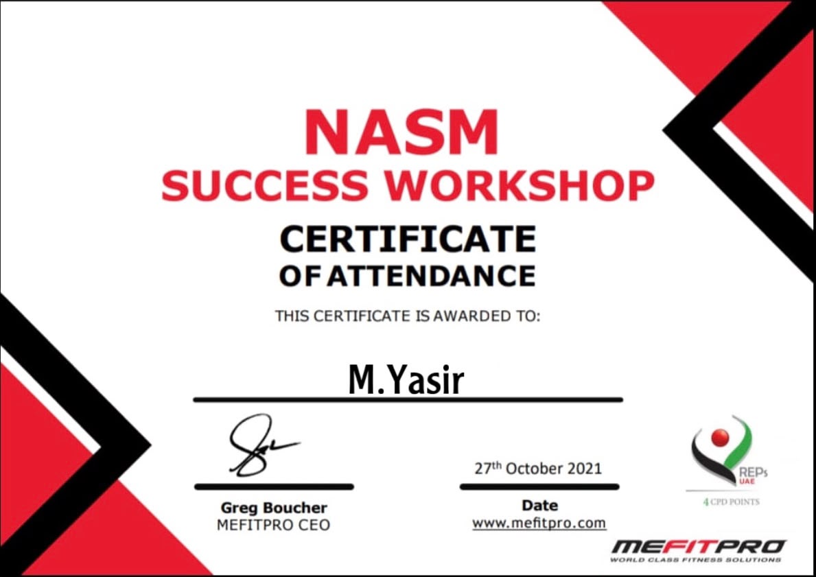 Olympia Gym certification 3