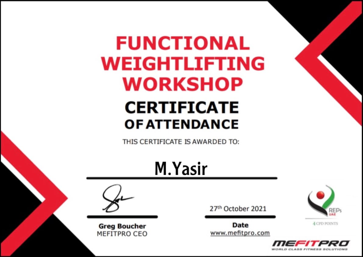 Olympia Gym certification 4